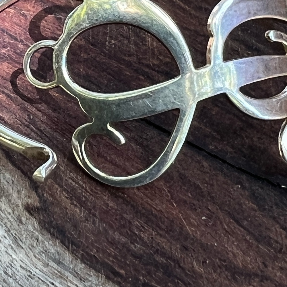 Vintage Sterling Silver Script Monogram Bracelet - image 6